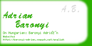 adrian baronyi business card